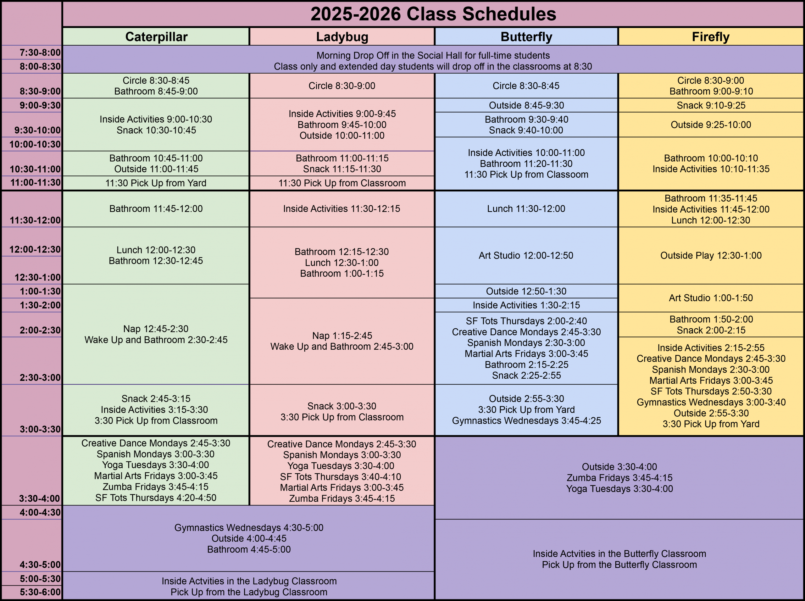 Class Schedules